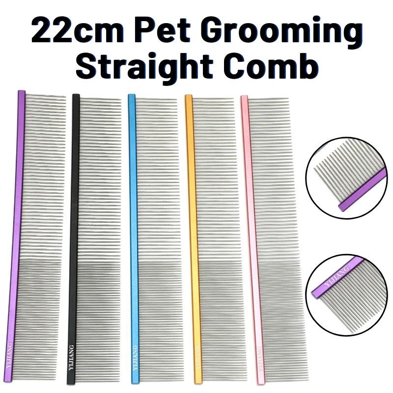 

Yijiang 22cm Dog Grooming Comb Tool Colorful Groomer Comb for Cat Pet for Groomers Груминг peluquería canina Metal Acceesories