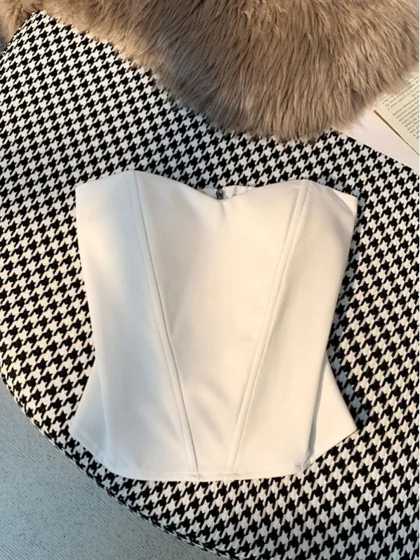 

Summer White Strapl Vest Women's Inner Match Suit with Chest Pad Wrapped Chest Waist a Tube Top Sexy Girl