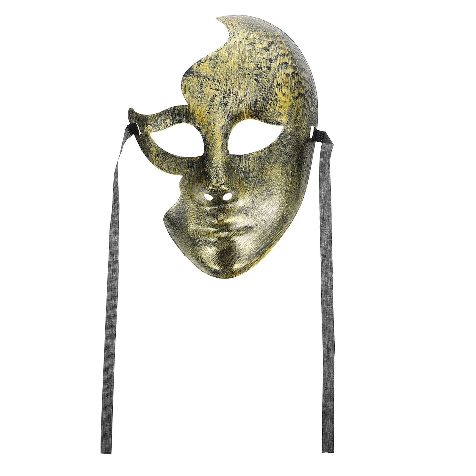 

2pcs Human Face Masks Golden Vintage Masquerade Masks for Adults Lightweight Reusable Party Props Festive Accessories Halloween