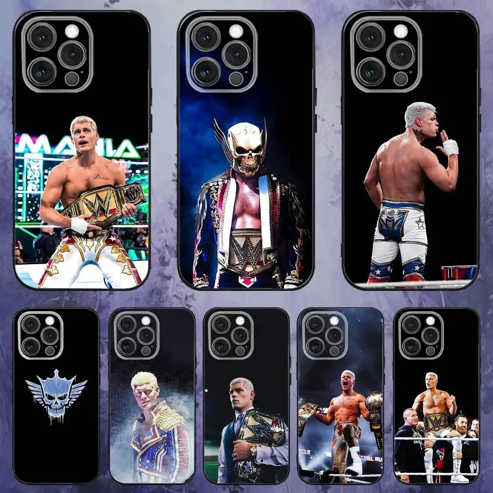 

Wrestler Cody Rhodes Phone Case For iPhone 16e,16,15,14,13,12,11,Pro,X,XS,Max,XR,Plus,Mini Soft Black Cover