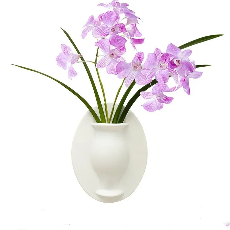 Cute Trumpet Flower Arrangement Cultivation Flower Pot Net Ornament Silicone Small Vase Living Room Decoration Wall Sticker