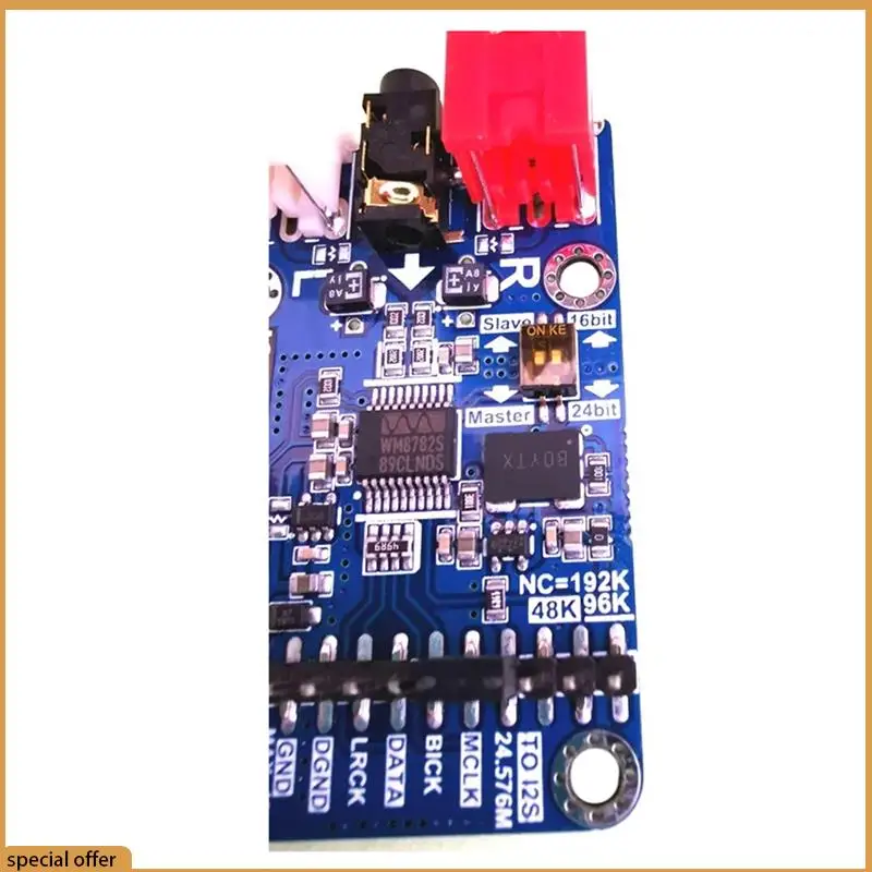 Módulo de tarjeta de adquisición de Audio Hifi A68Z Dlhifi I2S ADC WM8782S Placa de desarrollo de modo maestro esclavo azul 1 pieza