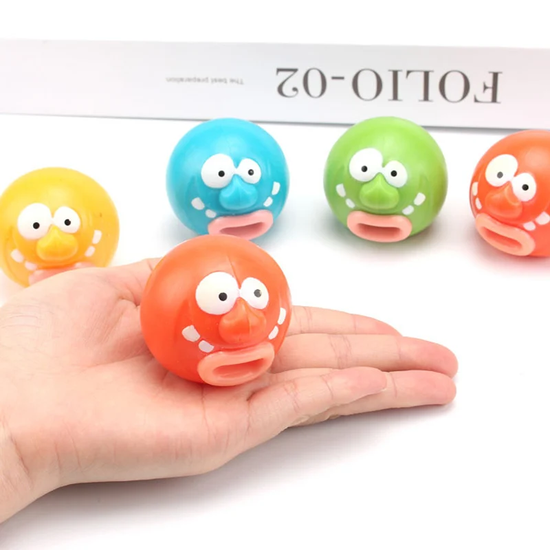 Children's Novel Fun Gifts Prank Gadgets Clown Pop-up Tongue Game Squeeze Toy Creative Funny Vent Stress Relief Doll Pinch Music