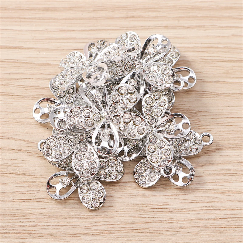 10 Stück 21x23mm Zarte Kristallblumen-Anhänger für die Herstellung von Ohrringen, Halsketten, Armbändern, DIY-Bastelarbeiten und Schmuckzubehör – Detail 7