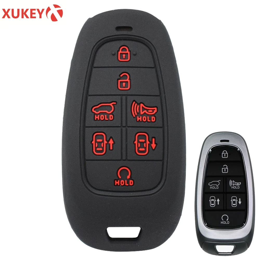 Silicone Car Key Case For Hyundai Nexo Sonata 2019 2020 Cover Remote Fob Shell Jacket Sleeve