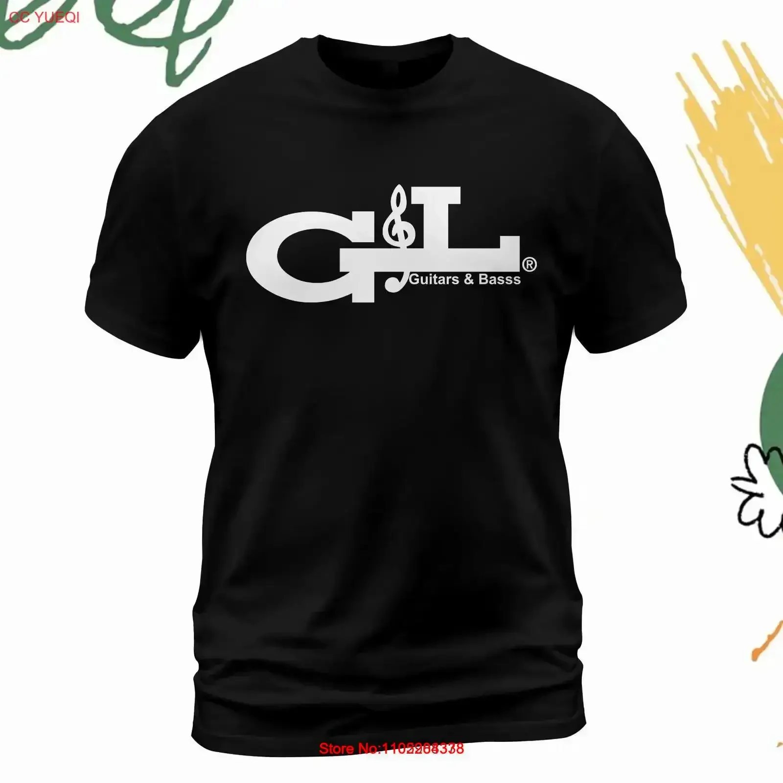G L Guitars Music Logo T Shirt Size S 5XL Made in USA vintage Washed Soft fashion Versatile designer clothes Comfortable