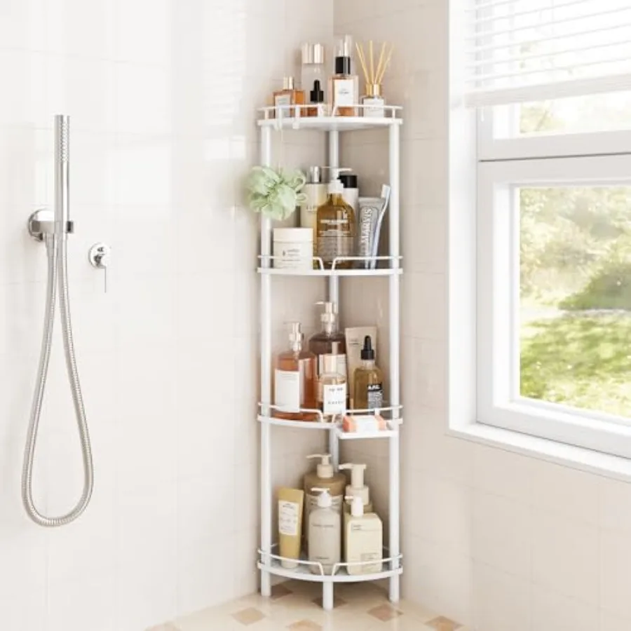 

Металлическая 4-ярусная подставка-органайзер Sower Caddy с регулируемыми полками, нержавеющая, для хранения мыла и других принадлежностей, напольная, с регулируемой высотой