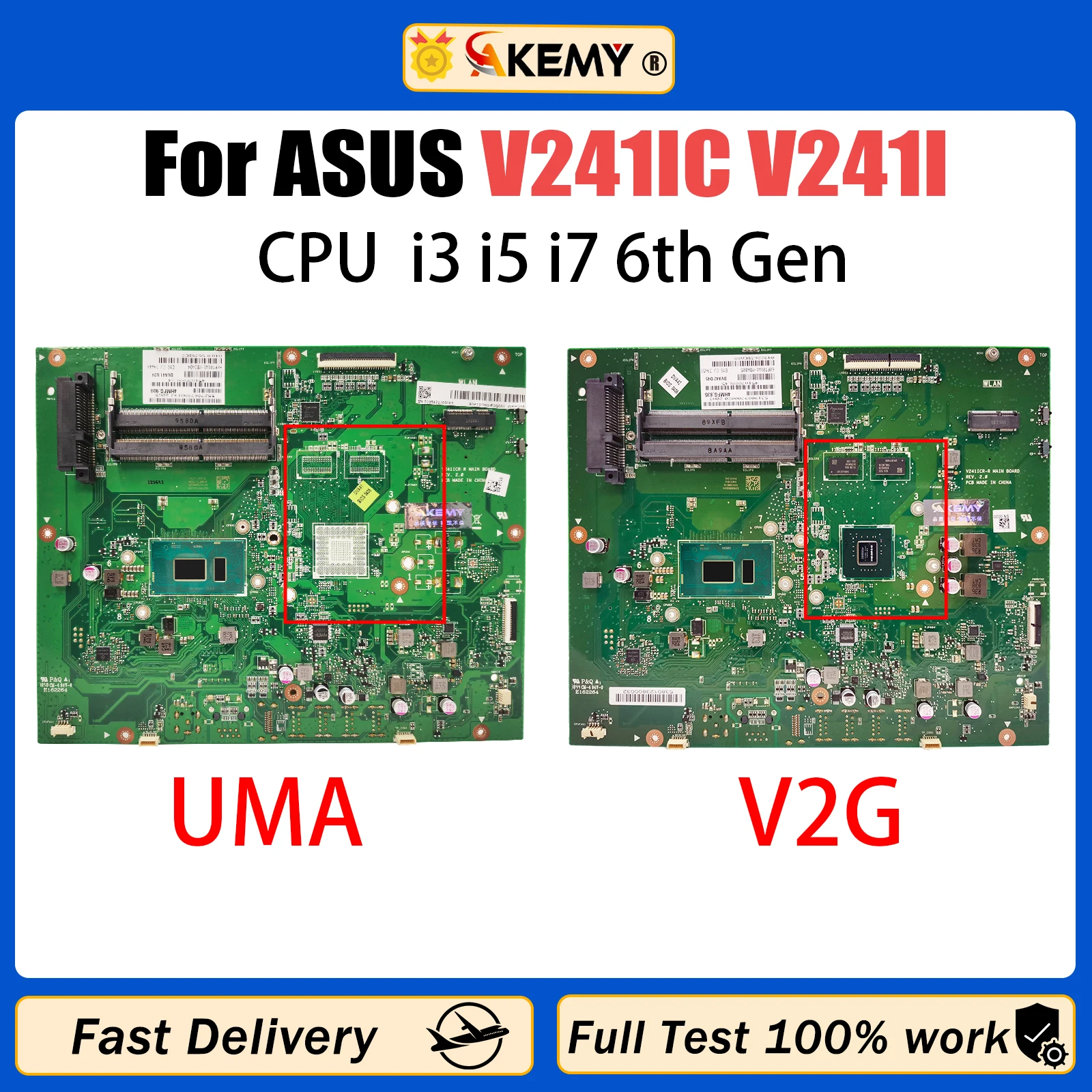 

V241IC Motherboard For Asus V241I V241IC Main board of All-in-one Machine With 4405U 4415U I3 I5 I7 CPU 930MX Tested OK