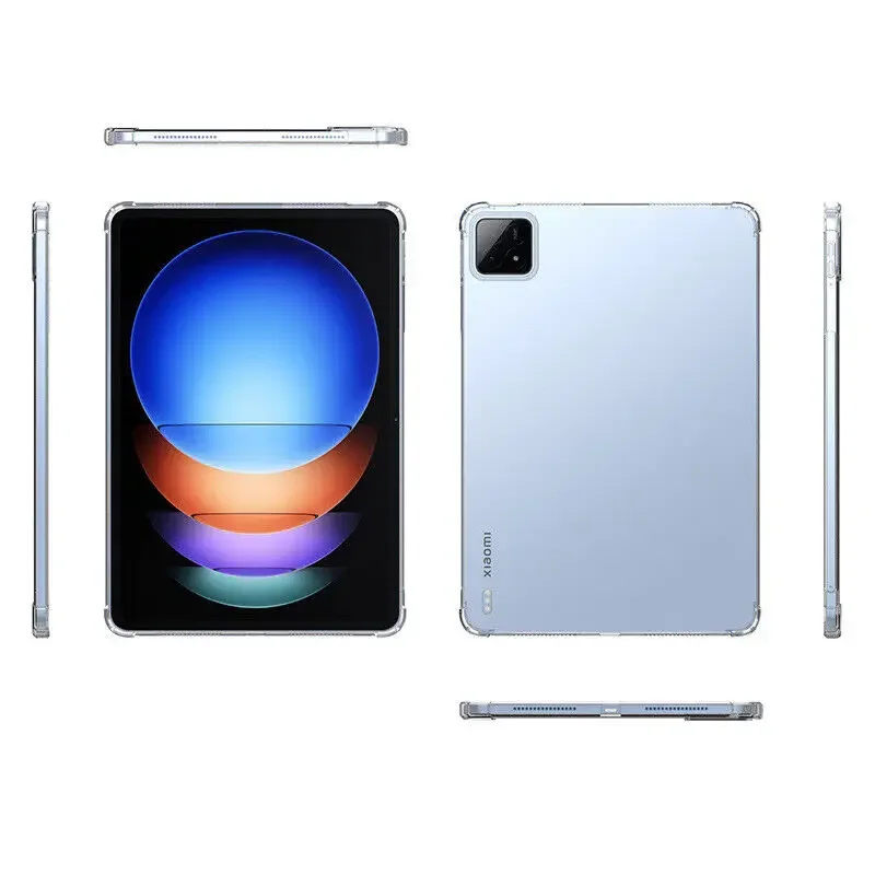 Funda de silicona transparente para XiaoMi Pad 6S Pro, 12,4 pulgadas, 2024 Airbags, suave, TPU, transparente, para MiPad 6s 6 Pro, 11"