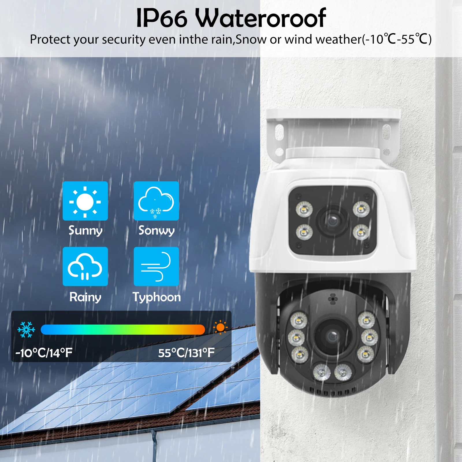 Imagem -03 - Gadinan-câmera ip Ptz com Lente Dupla Poe Exterior Home Video Security Detecção de Movimento Cctv Suporte Onvif Xmeye Icsee 6mp