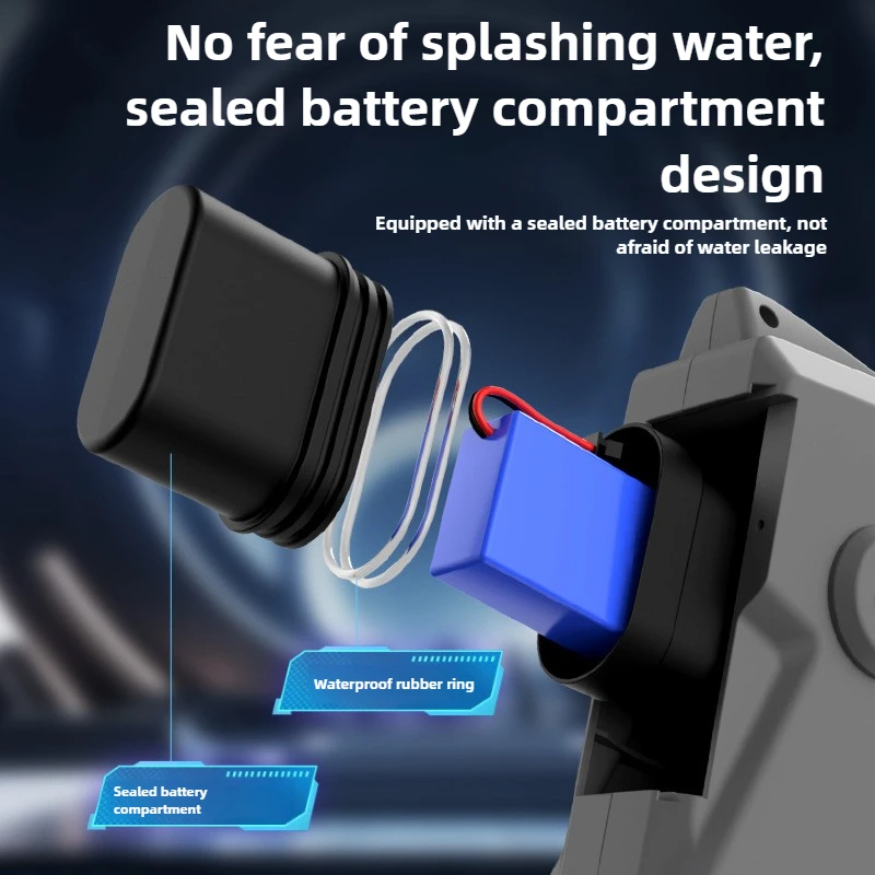 상어 물 블래스터 자동 채우기 전기 물총 450ml 탱크 12m 범위 풀 해변 전투 장난감 성인 어린이 여름 재미