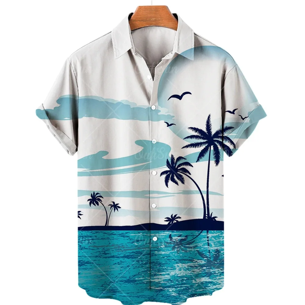 

New Plus Size Men's Casual and Fashionable 3D Digital Printed Short Sleeved Shirt, Men's Shirt