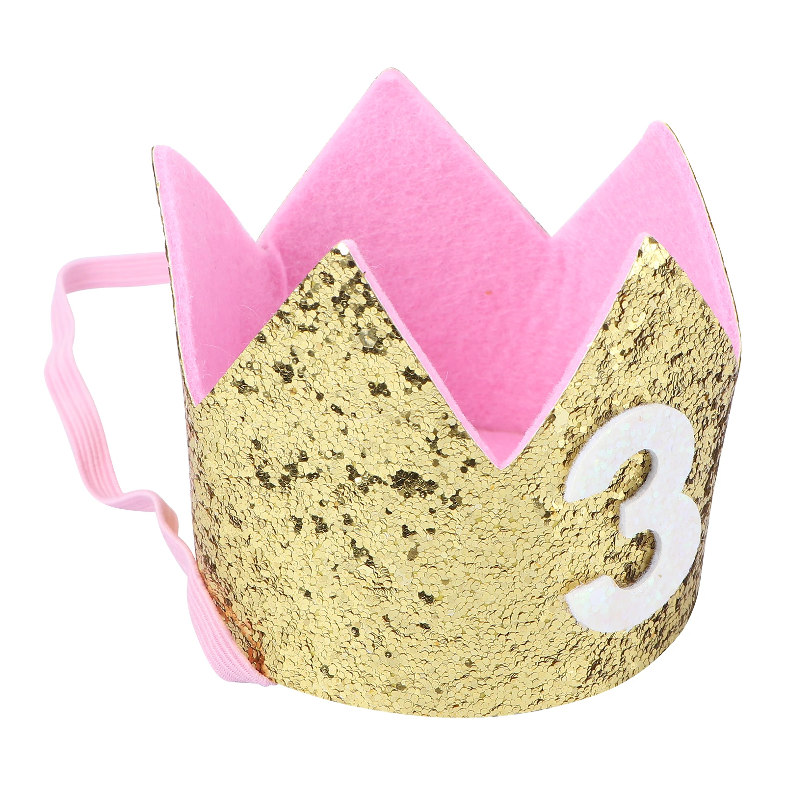 

Child Flower Crown 3 Letter Hair Band Birthday Headband Baby Girls Crown Headband Hair Accessories(Golden)