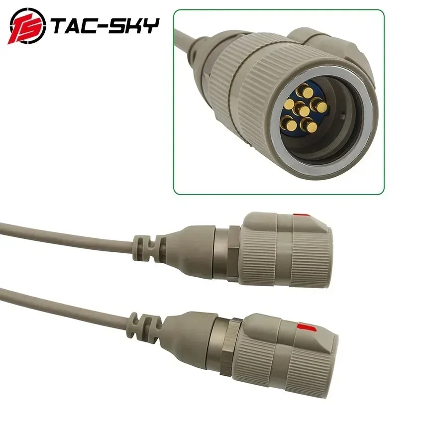 TAC-SKY 6-Pin PTT for Peltor ComTAC/SORDN Military Airsoft HEADSET Tactical Adapter Dual Comm V2 PTT  for AN/PRC148/152/163