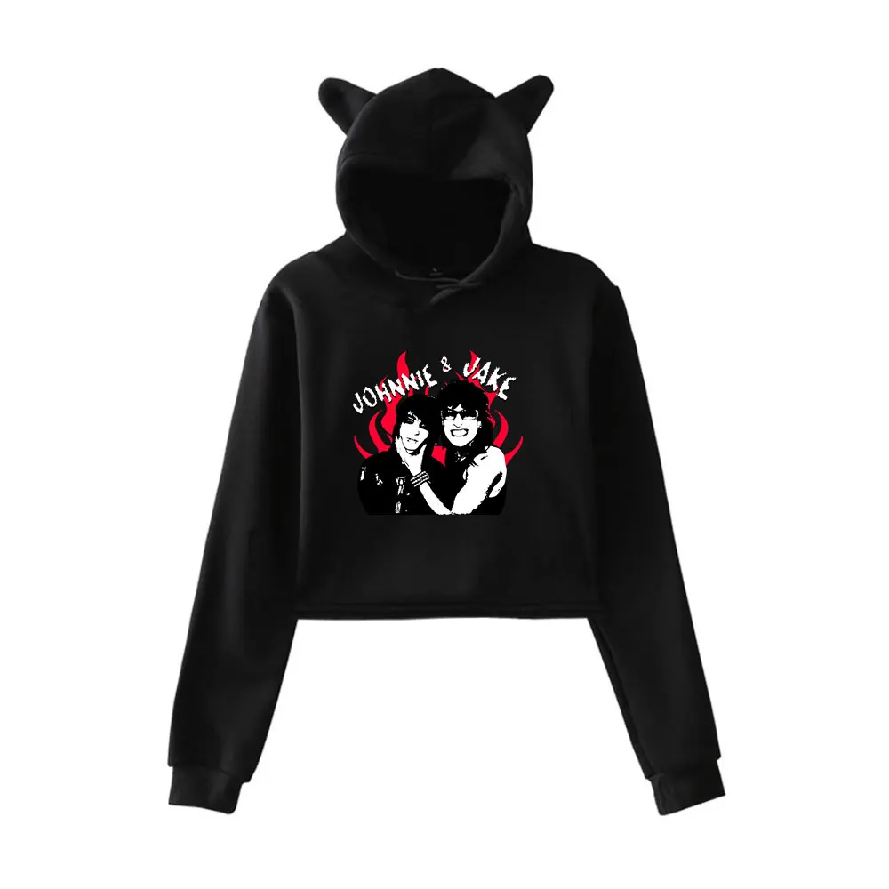 Jake Webber Jake & Johnnie Vintage 90s Streetwear logo Hoodie Merch Hoodies Sweatshirts for Girls Cat Ear Crop