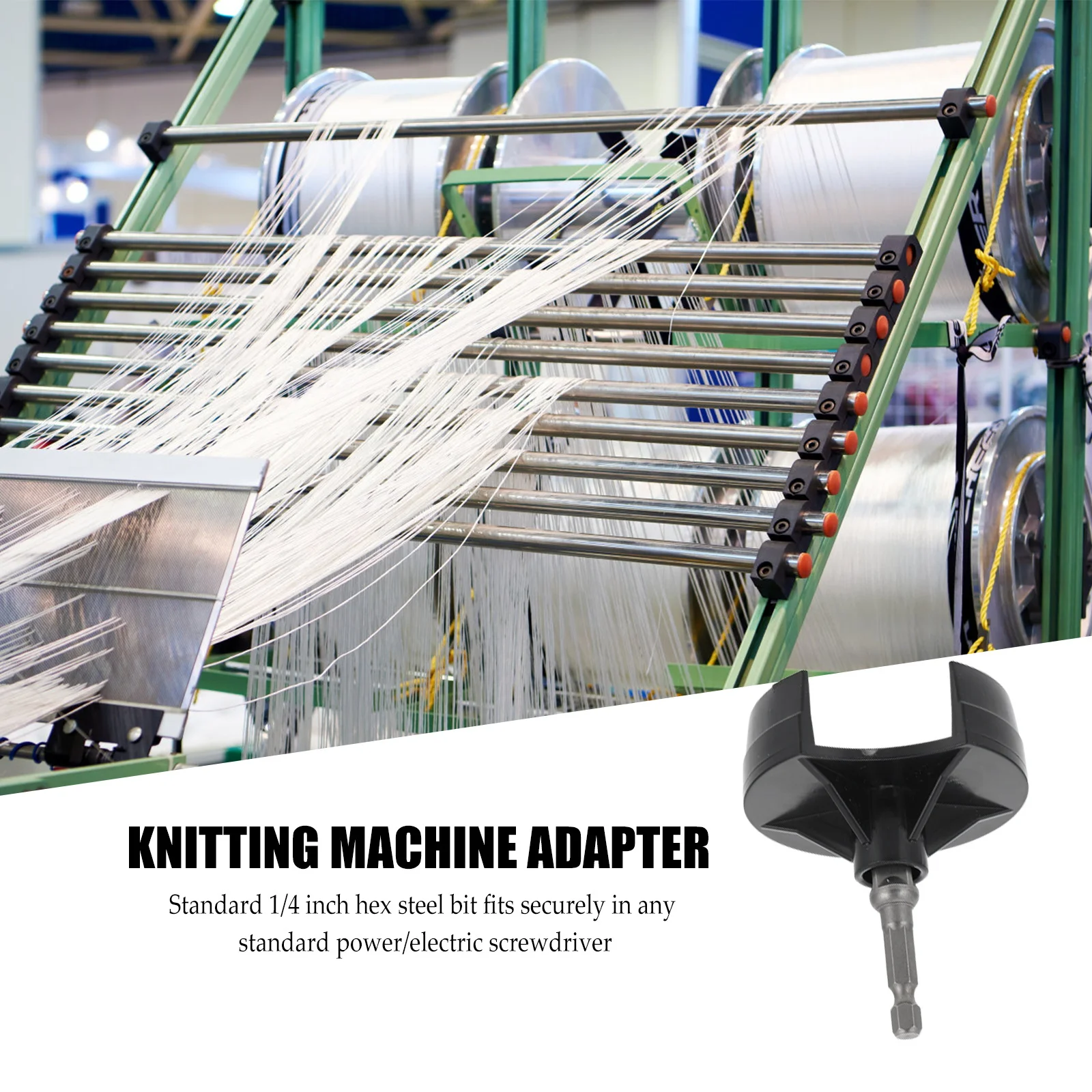 

Hexagonal Steel Knitting Machine Adapter Adapters Plastic Thread Sewing Crochet Tool
