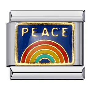 GEMOSA-Aço Inoxidável Charm Links coloridos, Arco-íris, Coração, Estrela, Paz, Amor, Lgbt, Jóias italiano, DIY Pulseiras, 9mm 10 principais vendas lgbt pingentes - №7