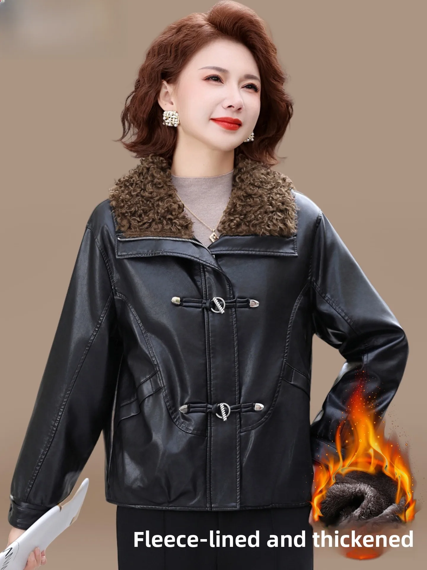 

Winter Faion ort Thiened Fce Lined Cotton Jaet for Middle-Aged And ly Women Warm Stand Fit Zipper Closure ...