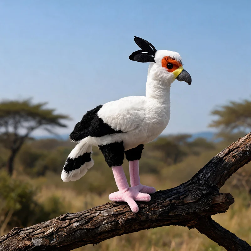 Cartoon Secretary Bird Plush Toys Stuffed Animals Doll Grassland Tropical Animals Plush for Kids Animal Lover Fans Birthday Gift