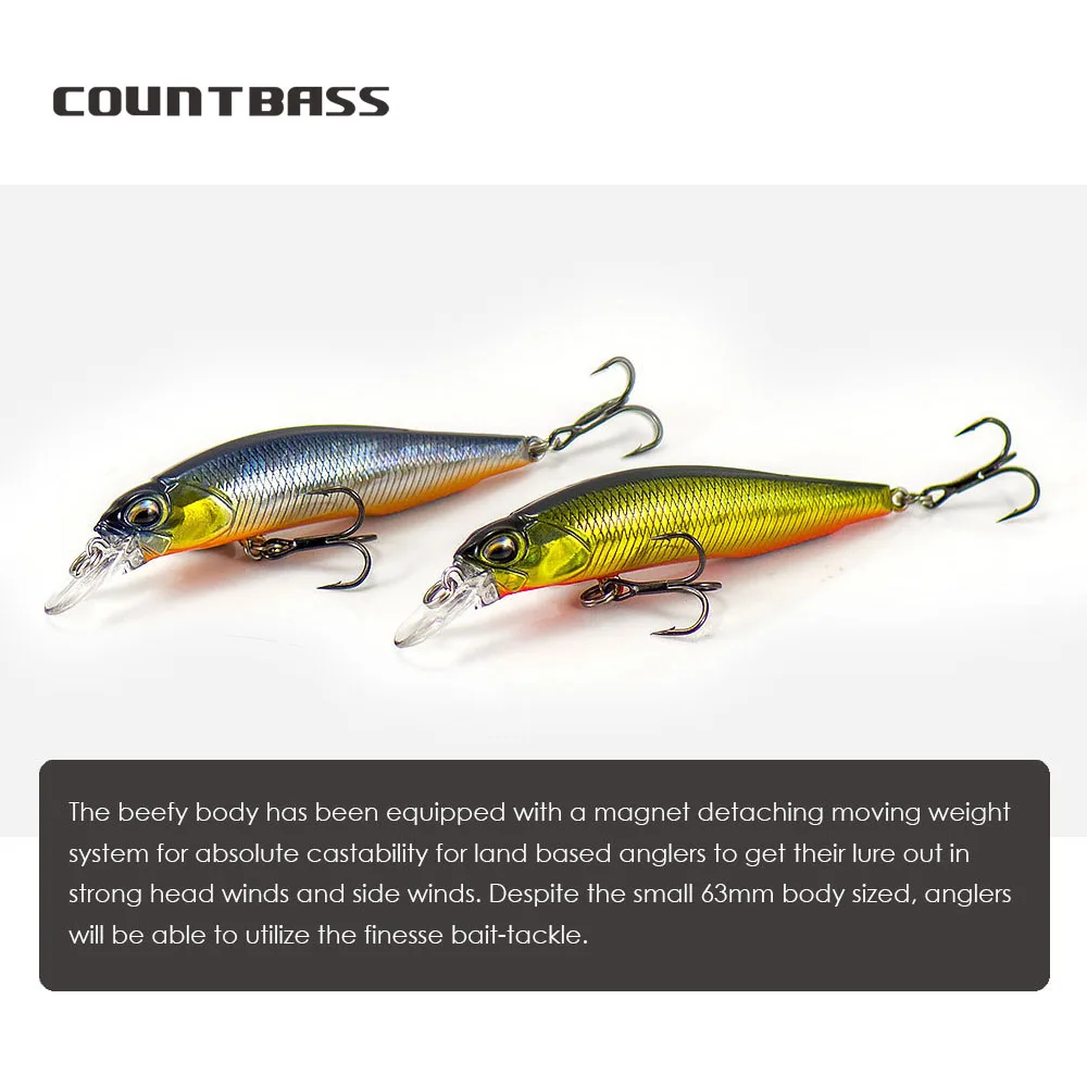 COUNTBASS Minnow 63mm 5g (2.48'' 0.18oz) Slow Sinking Shad  Fishing Plastic Wobbler Perch Leurre Angler’s Lure view 4