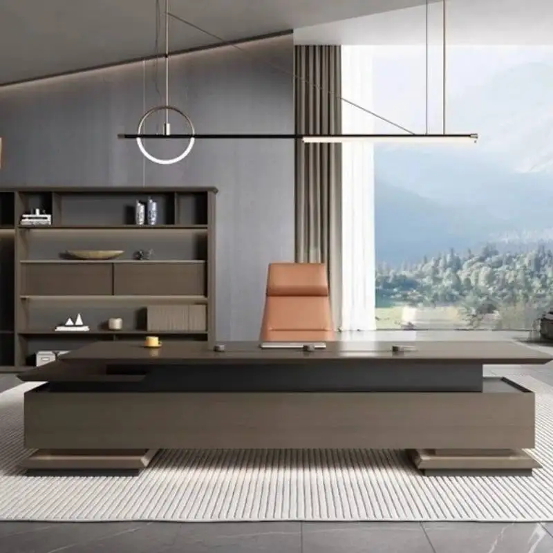 مكتب تنفيذي أسود قوي بني رخيص حديث فاخر مكتب تنفيذي أدراج أثاث مساحات صغيرة من الخشب