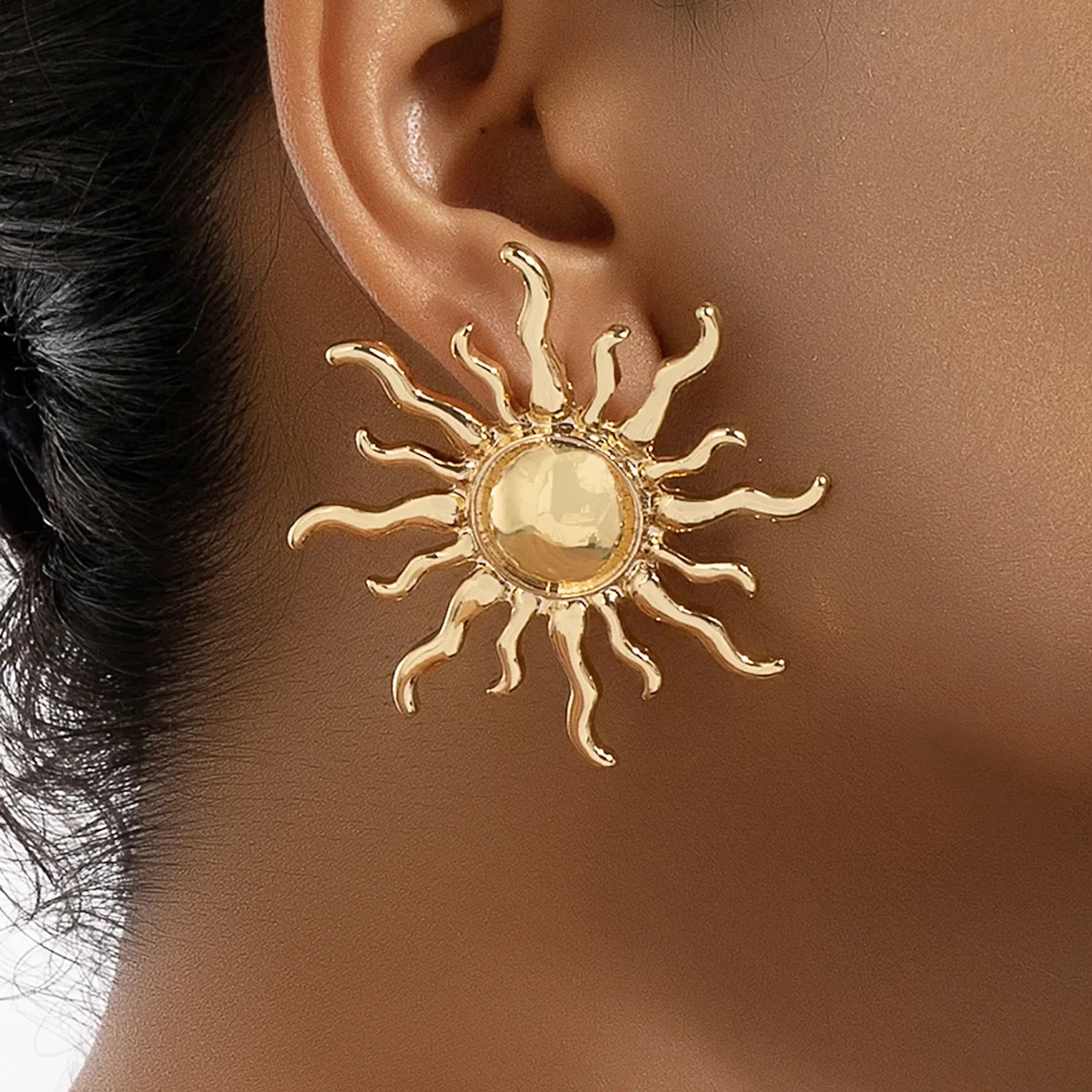 Vintage Oversized Sun Fashion Dangle Earrings  earrings for women