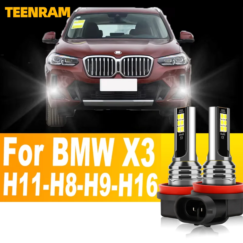 2x Led Fog Lights H8 H9 H11 H16JP Car Foglights Bulb 6000K White Diode Driving Running Lamp 12v For BMW X3 F25 E83 F30