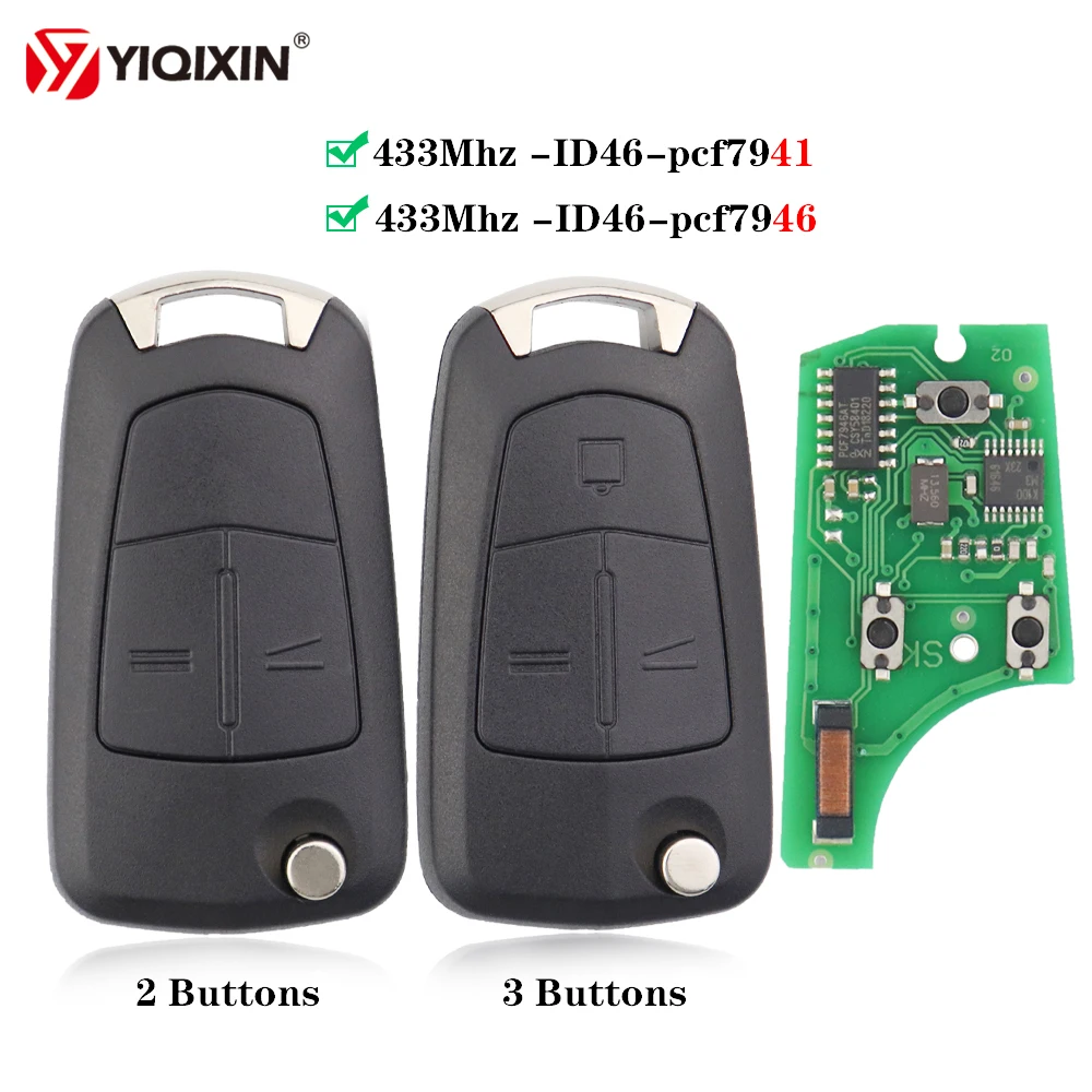 Flip Remote Car Key For Opel/Vauxhall Vectra C 2002/2003/2004/2005/2006/2007/2008 Signum 2003/2004/2005/2006/2007 433MHZ PCF7946