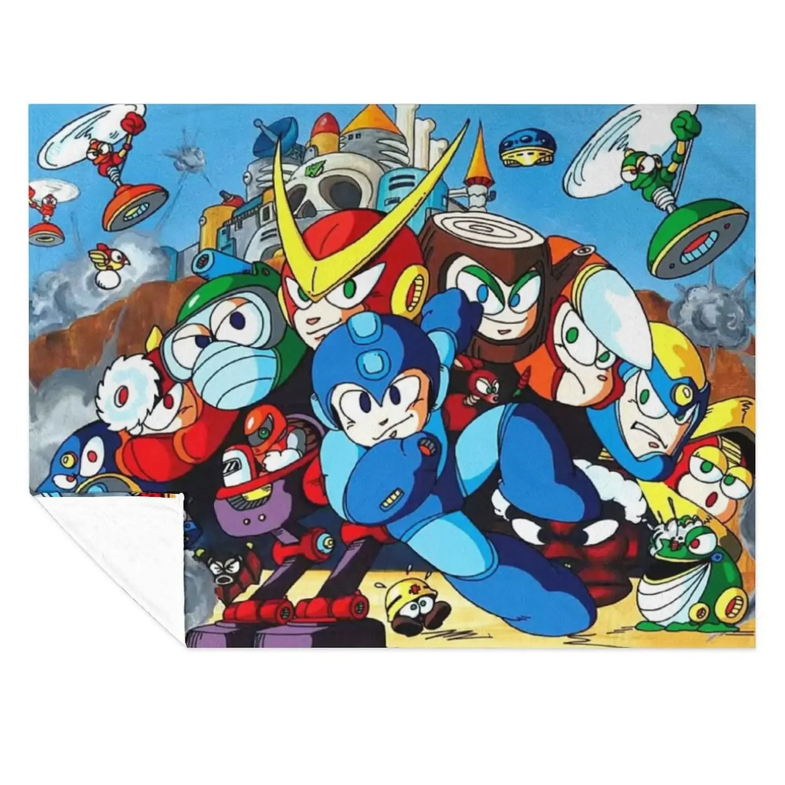 

Mega Man 2 Art Throw Blanket Fashion Sofas Quilt Furry Heavy Blankets