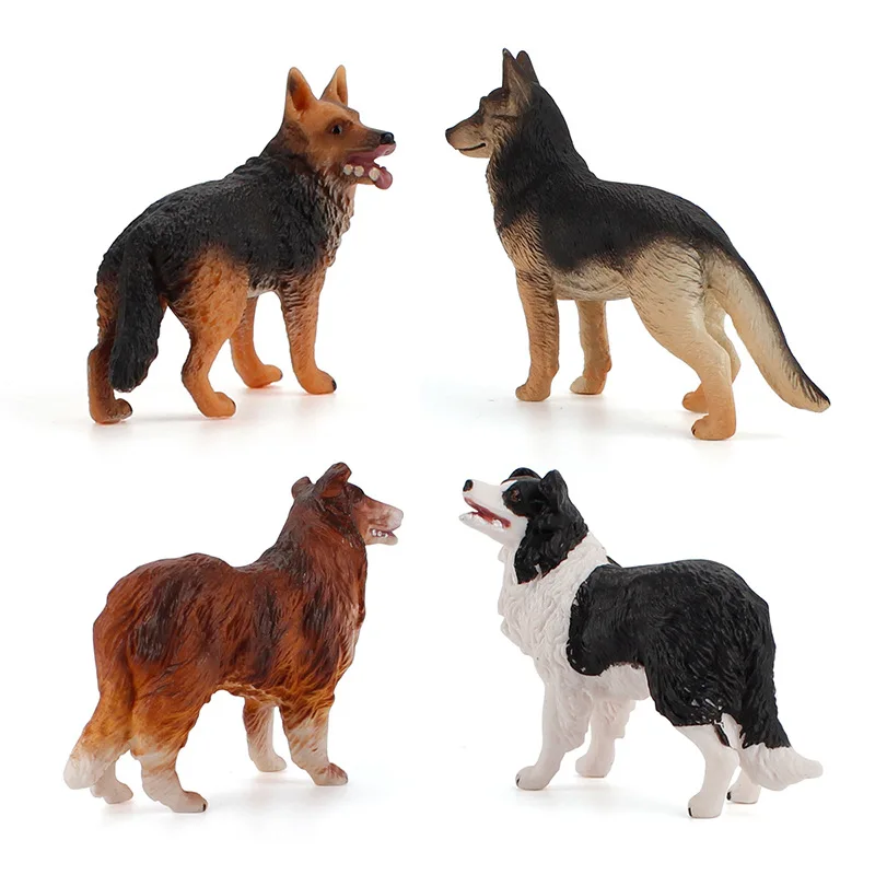 نماذج حيوانات أليفة واقعية للأطفال كلب الراعي الألماني كولي نماذج خشنة أطفال ألعاب أطفال هدايا الحلي المنزلية