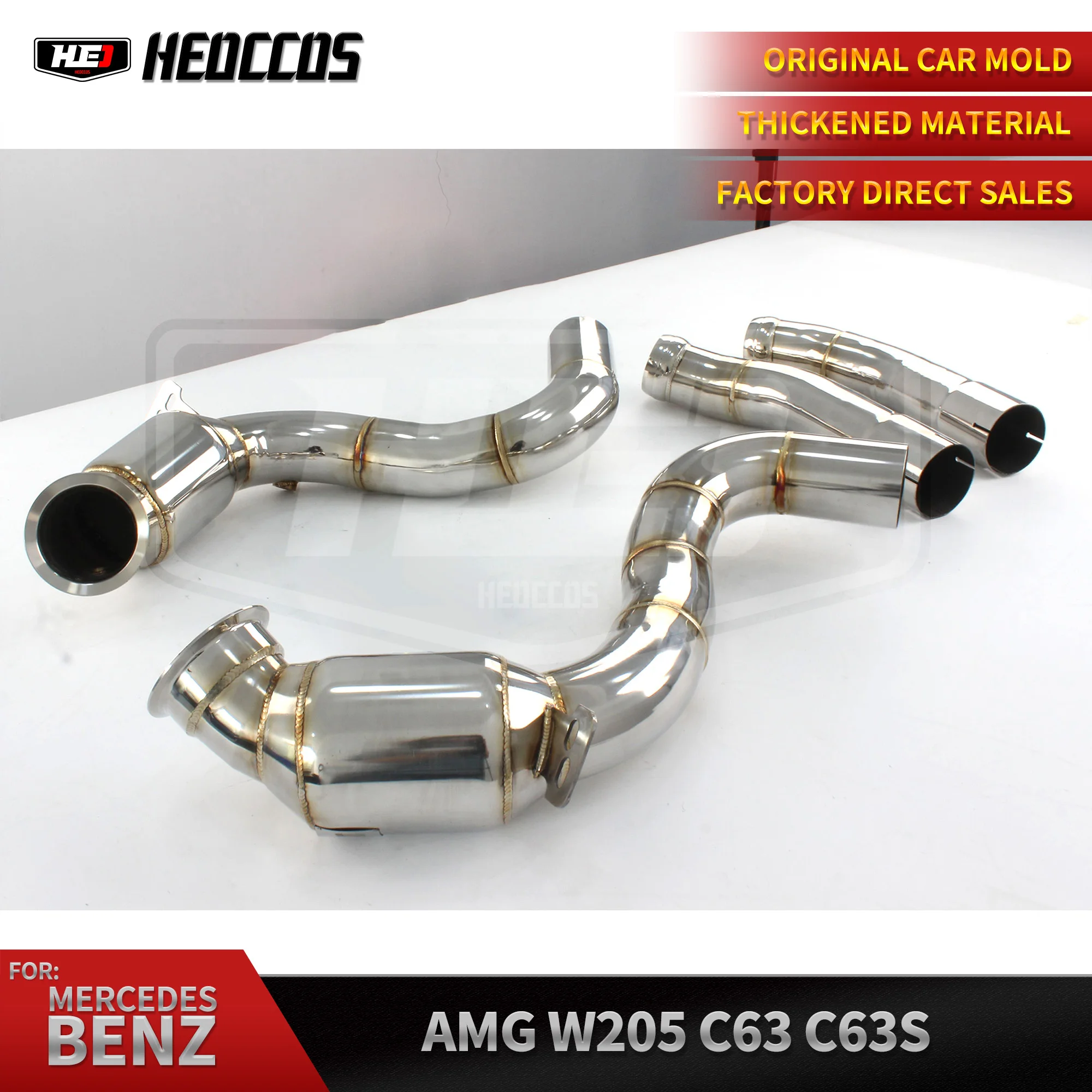 

HEO 304 Stainless Steel catted Exhaust Downpipe For Mercedes-Benz AMG W205 C63 C63S downpipe exhaust