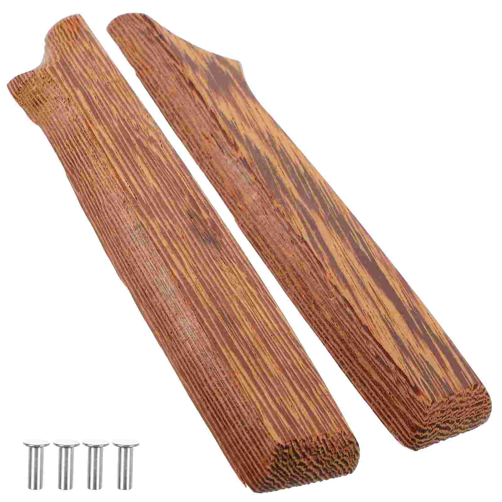 

2 Pcs Kitchen Knife Handle Wood Chopping Grip Replacement Nonporous Wooden