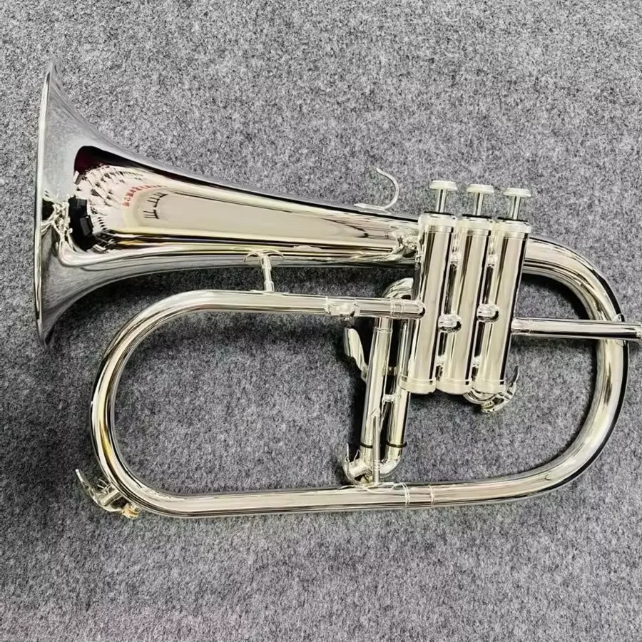 New Professional flugelhorn B-flat all silvering made flugelhorn jazz instrument soft sound professional-grade tone trumpet horn