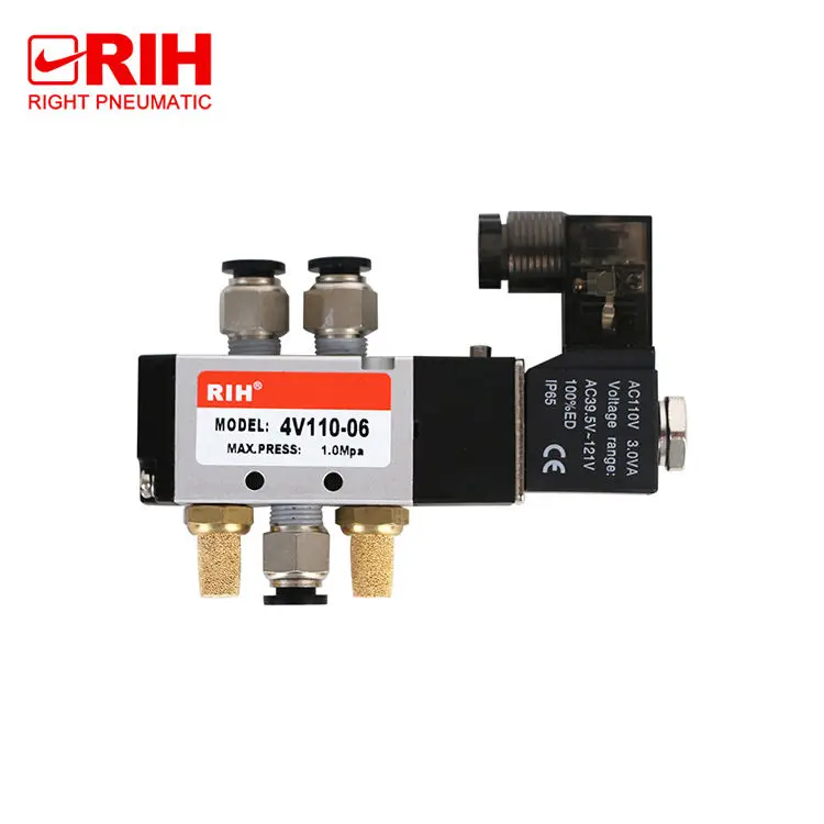 High Quality 4V110-06 2 Position Five-Way Solenoid Valve Airtac Pneumatic Solenoid Valve