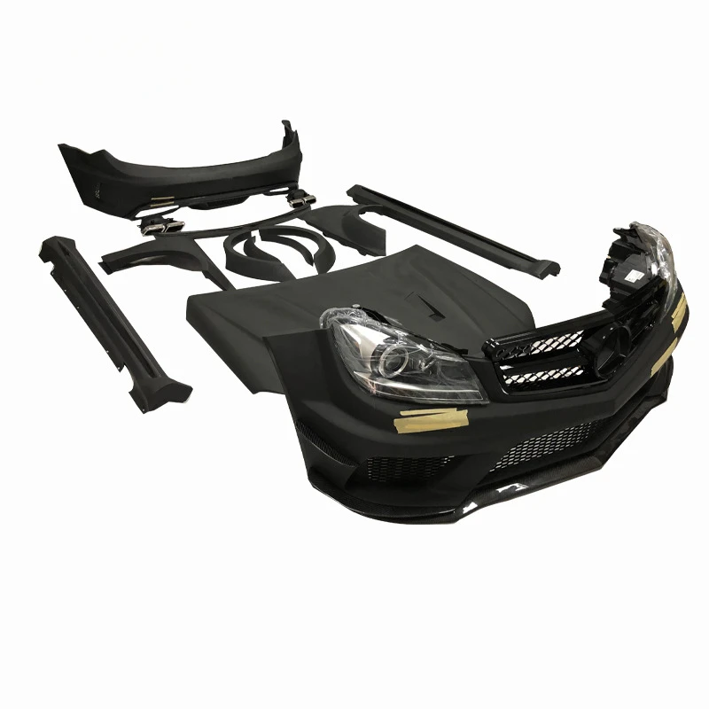 Suitable for Mercedes-Benz W204 Wide Between 2010-2014 Large Body Kit Semi Carbon Material