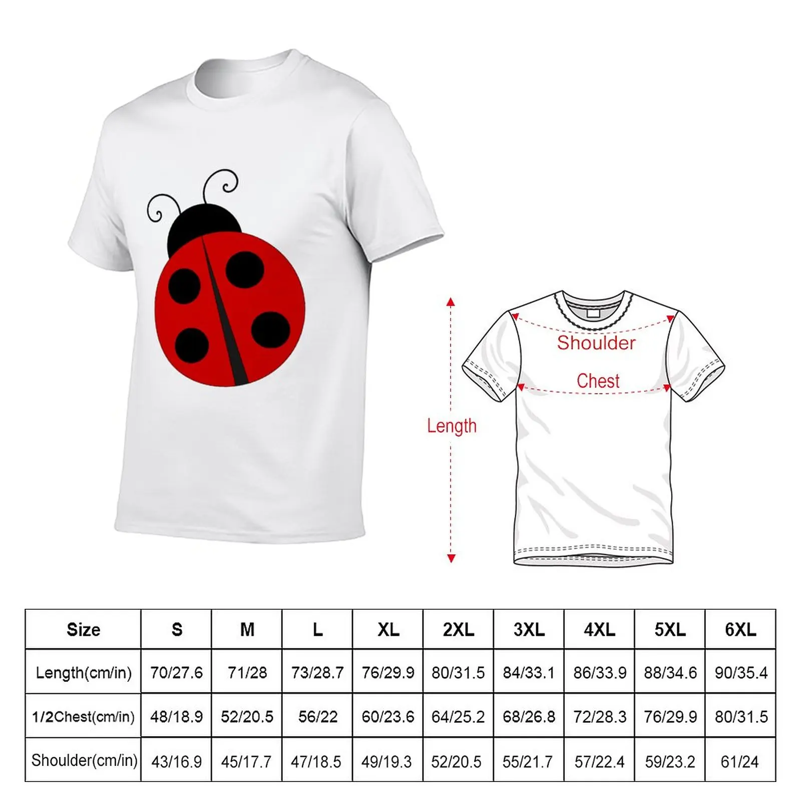 New Cute Ladybug Fun Insect T-Shirt vintage t shirt funny t shirts men workout shirt