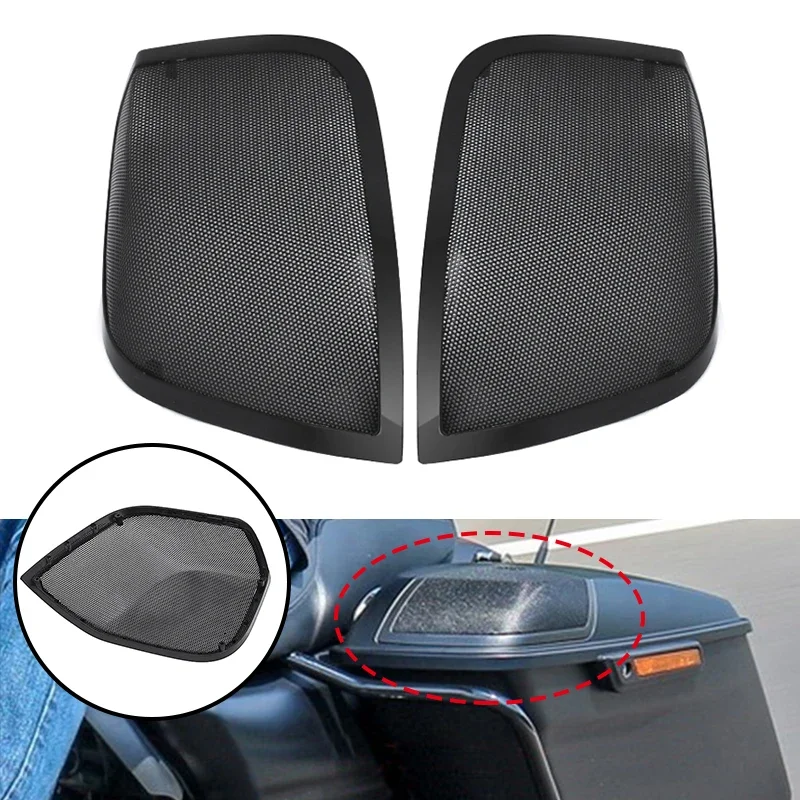 

5"x7" Motorcycle Saddlebag Speaker Lids Grill Cover For Harley Touring FLT FLH FLHR FLHR Electra Street Road Glide 2014-2022