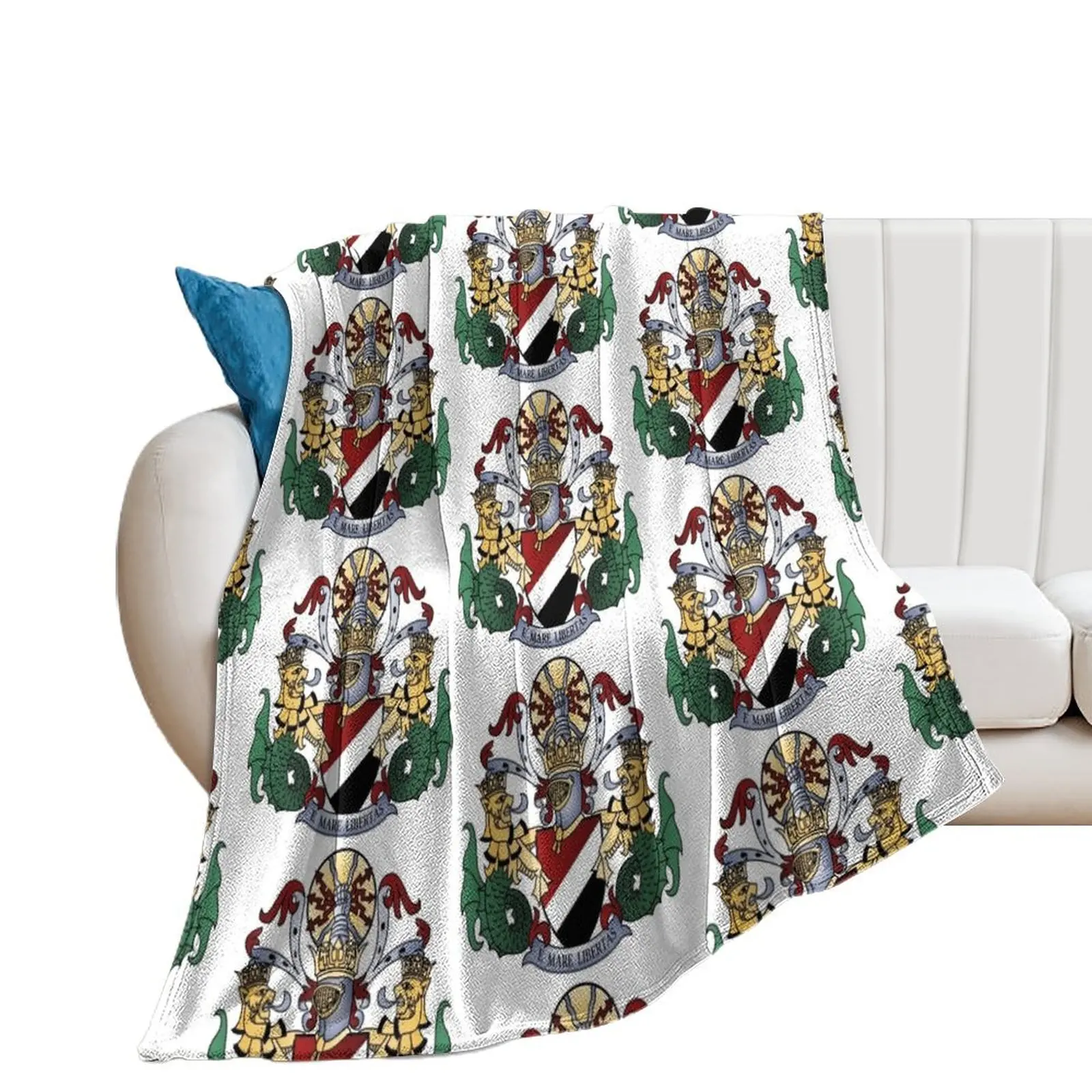 

Coat of Arms of the Principality of Sealand Throw Blanket Nap Travel Soft Big Blankets