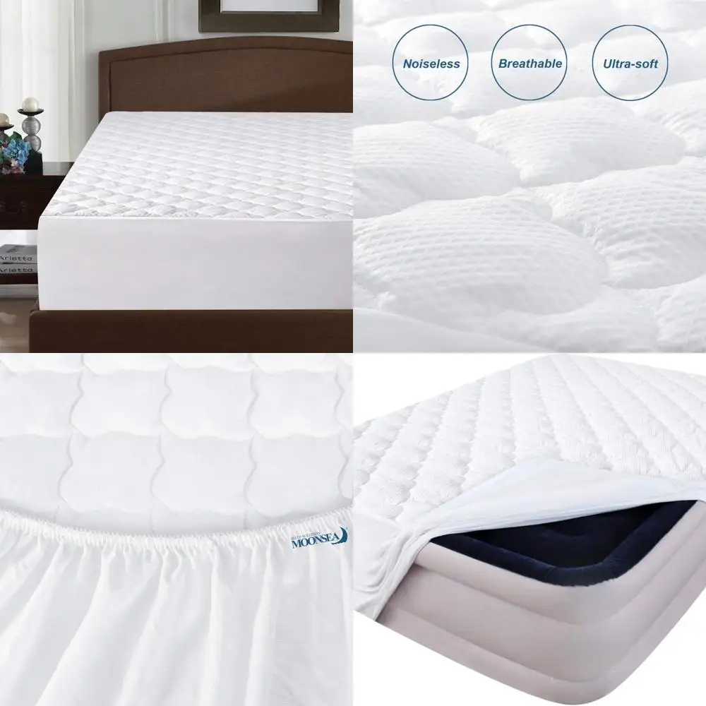 

Queen Mattress Pad Thick Quilted Mattress Topper, Air Mattress Cover, Super Soft Breathable and Noiseless Down Alternative Fiber