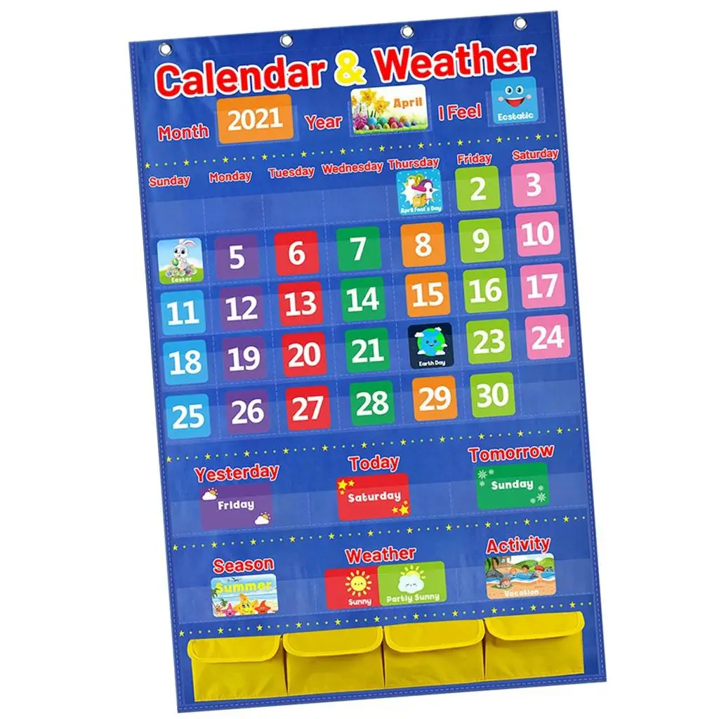 Calendar Weather Chart Classroom Organized Chart for Early Learning