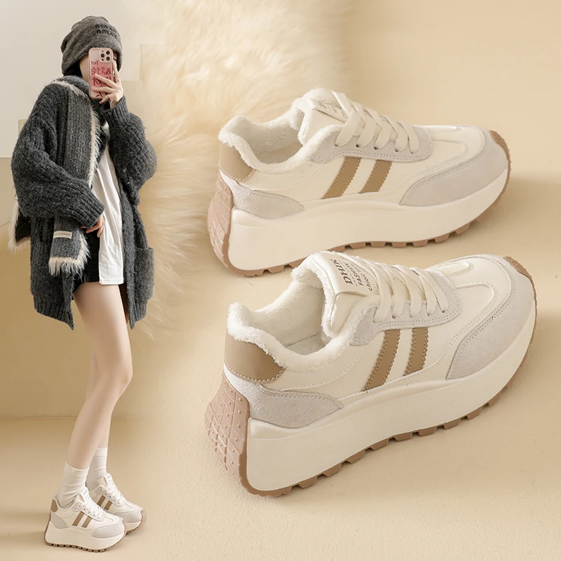 

Winter Fleece-lined Agan Shoes, Cotton Casual Women's Shoes, Fashionable and Versatile, Outdoor Casual Shoes, BN033