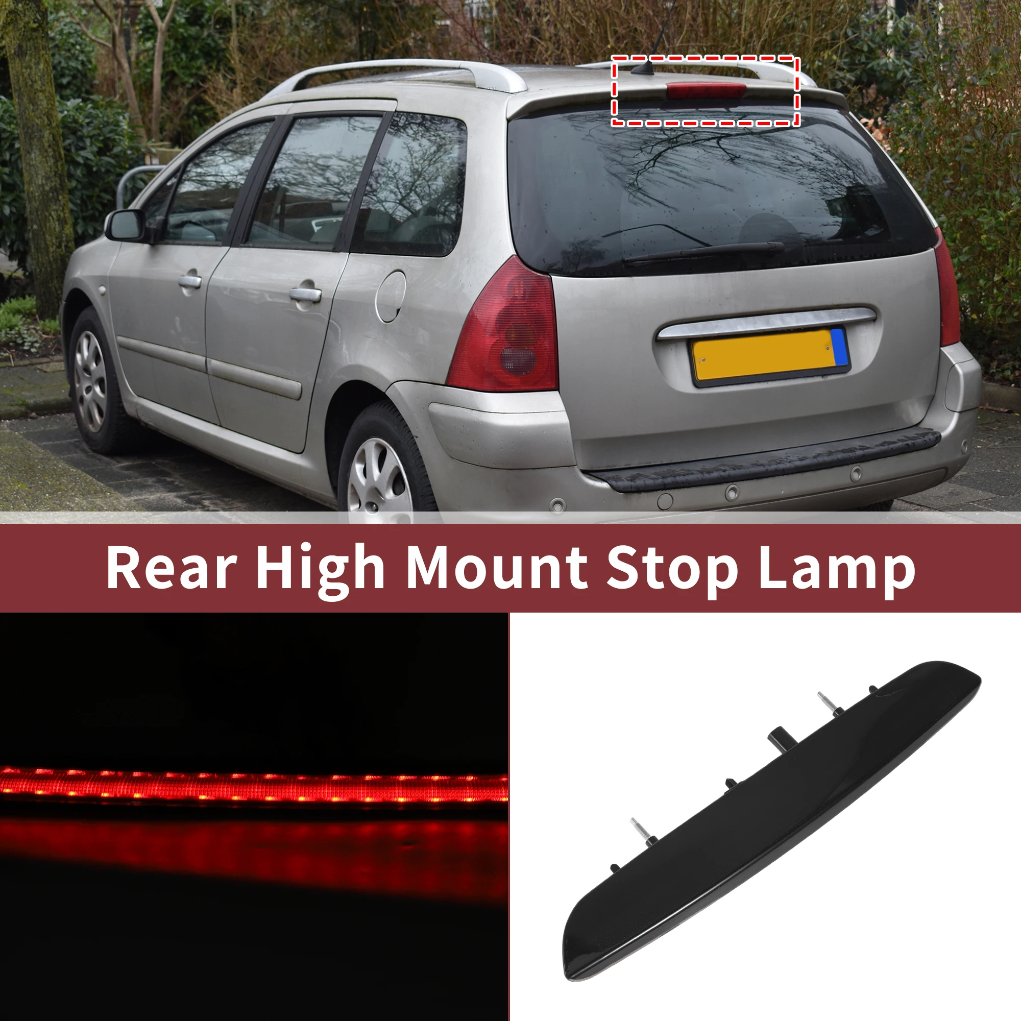 

Светодиодный третий стоп-сигнал UXCELL для Jeep Renegade 2015-20 No68247167AA Серый 3-й высоко установленный стоп-сигнал Водонепроницаемый задний центр Hig