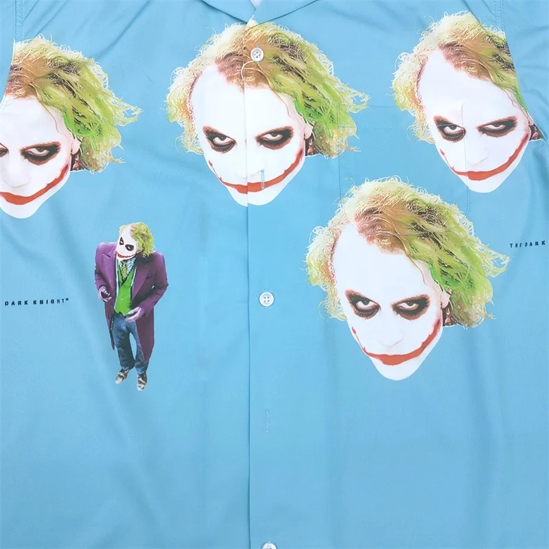 WACKO MARIA ล่าสุด 25SS ตัวละครภาพยนตร์โปสเตอร์ฮาวายเสื้อแขนสั้น Street บุรุษสตรีแบรนด์เสื้อ Tops
