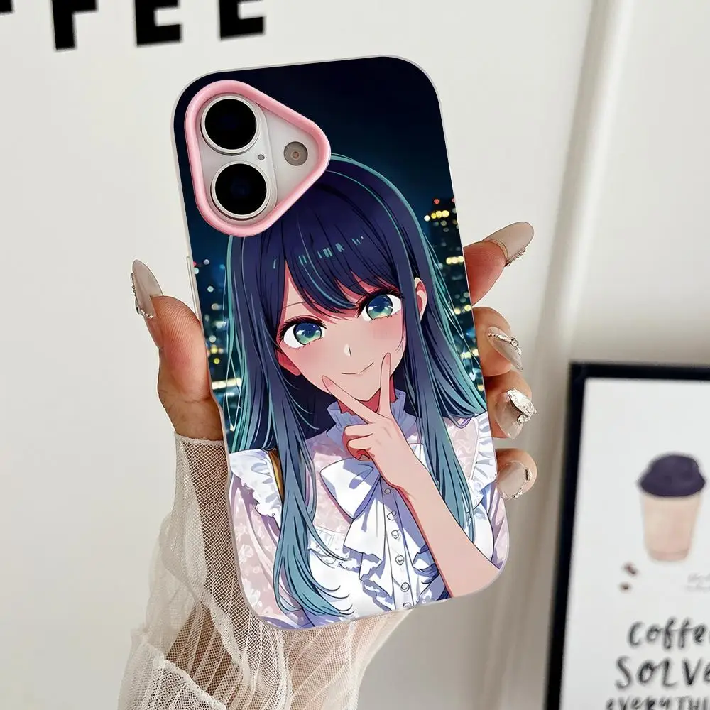 Oshinoko Akane Kurokawa Phone Case for iPhone 18 17 16 15 14 13 12 11 Air Pro Max Plus Jelly Dual Layer Pink Cover