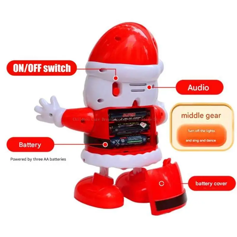 سانتا الراقص مع الموسيقى والأضواء، سانتا الراقص التفاعلي مع حركات الرقص الرشيقة، سهلة الإعداد الكهربائية المتحركة لعيد الميلاد