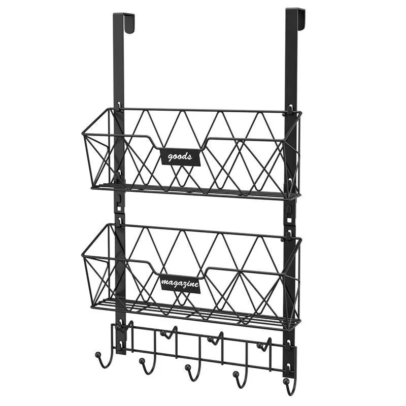 Porta Ganchos com 9 Ganchos e 2 Cestos Malha