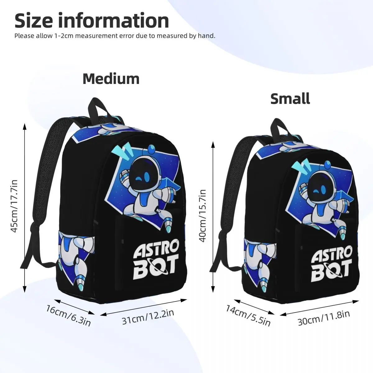 Lindo Astrobot Emotions Mochila de moda Durable Estudiante Senderismo Viajes Astros Sala de juegos Mochila para hombres Mujeres Bolso de hombro universitario