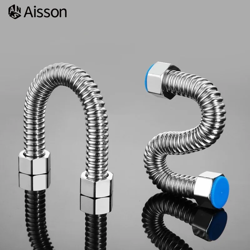 1pcs G1/2 304 Stainless Steel Bellow Water Weaved Plumbing Hose Bathroom Heater Valve Connect Corrugated Pipes