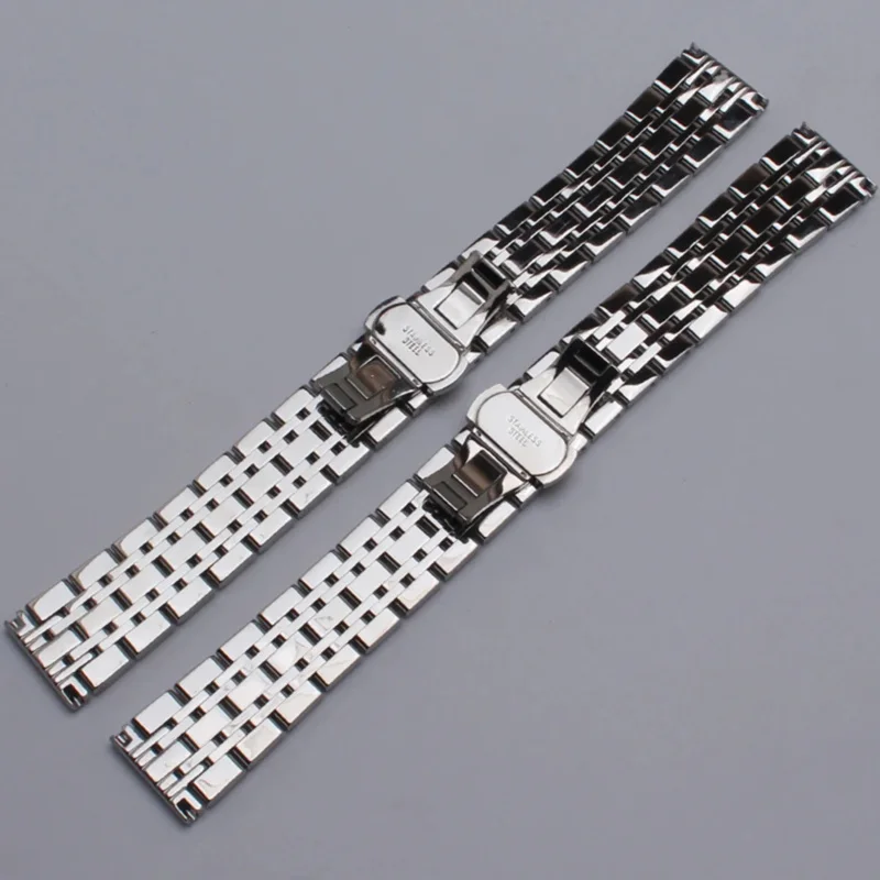 Ремешок для часов из нержавеющей стали, браслеты, полированная пряжка из розового золота, 14 мм, 16 мм, 18 мм, 20 мм, 22 мм, 24 мм, ремешки для часов с прямым концом
