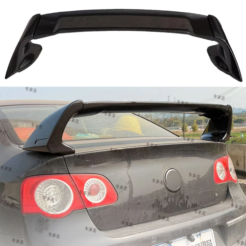

For2007 2008 2009 2010 2011Volkswagen Passat B6 three piece car trunk lid rear wing unpainted high-quality ABS Carbon Fiber Look